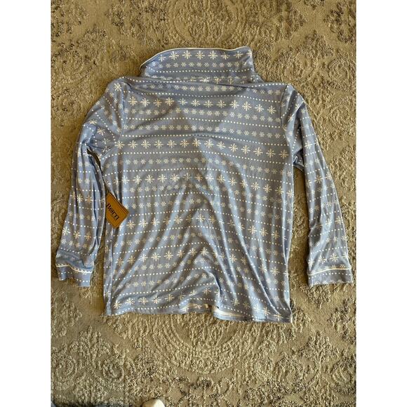 NWT Women’s Born 2pc Long Sleeve Notch Pajama Set Blue Snowflakes Sz. Large - Picture 4 of 5